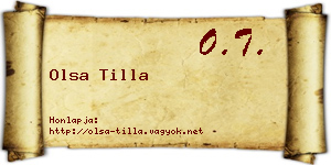 Olsa Tilla névjegykártya